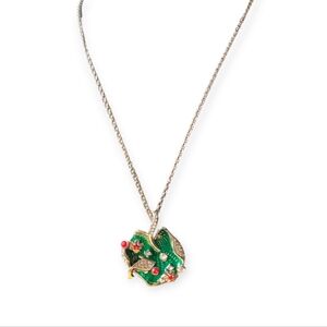 Austrian Crystal and Enameled Pendant Necklace